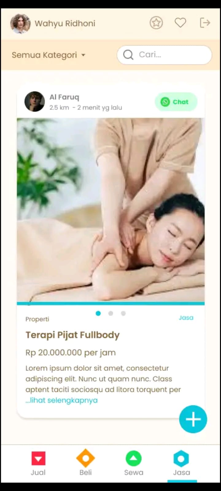 Tampilan kategori produk Handil Market